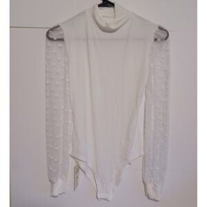 Buenos Ninos Womens White Long Sleeve Adult Small Body Suit